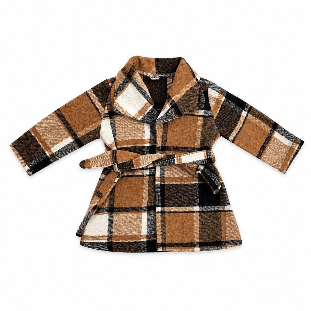 Boutique Plaid Wrap Coat | Size 18–24 Months